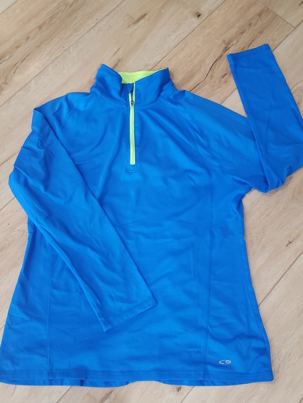 C9 By Champion Women's Blue & Lime Greenn 1/4 Zip Pullover